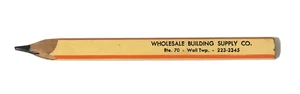 Vintage Advertising Carpenter Pencil -Wholesale Building Supply Co -Wall Twp NJ - Picture 1 of 6