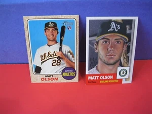 2017 TOPPS HERITAGE #681 & 2018 TOPPS LIVING #21 MATT OLSON - Picture 1 of 4