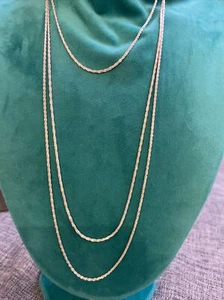 Sterling Silver .925 Italy Diamond Cut Rope Chain Necklace 60” Long Many Options - Picture 1 of 5