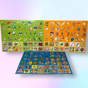 VTG Animated Baseball Basketball Football Sports Mascot Boys Sticker Sheet Lot - Picture 1 of 16