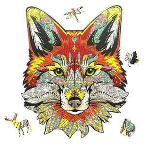 Woods Story Wooden Jigsaw Puzzles For Adults Fox With Gift Box Size XL - Picture 1 of 14