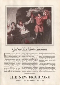 Anuncio impreso en refrigerador Frigidaire God Rest ye Gentlemen 1928 vintage - Imagen 1 de 1