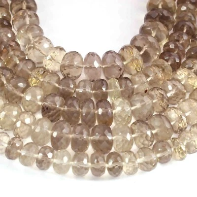 1 Strand Lemon Smoky Quartz Faceted Roundels - Roundels Beads Briolettes - Image 1 of 4