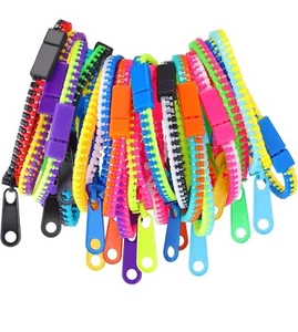 Pulseras con cremallera sensorial de fiesta de 7,5 pulgadas color neón para fiesta de cumpleaños - Imagen 1 de 5