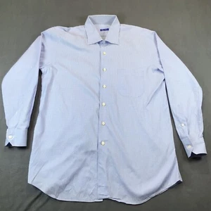 Camicia elegante uomo Arrow Royal classica blu pied de poule manica lunga bottoni co - Foto 1 di 10