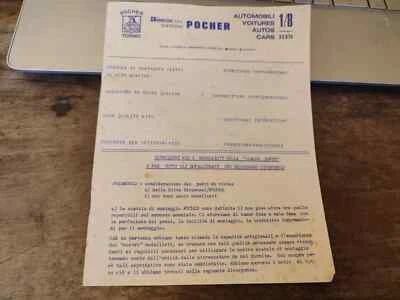 DG POCHER BUGATTI 50T RIVAROSSI 1/8 RICAMBIO ORIGINALE ISTRUZIONI SUPPLEMENTARI - Immagine 1 di 4