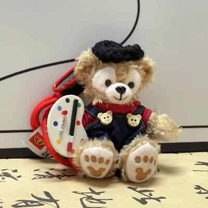 2025 Disney Little painter Duffy Bear Lovely Plush Doll Backpack Decor Keychain - Foto 1 di 3