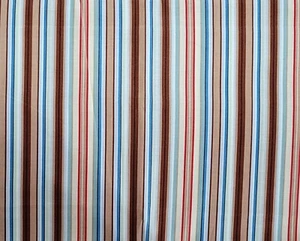 MBT Blue Brown Red Tan Taupe Stripes Cotton Quilting Fabric 32" inches only - Picture 1 of 4