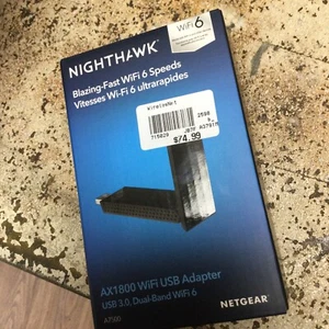 Netgear Nighthawk AX1800 Dual-Band Wi-Fi 6 USB 3.0 Adapter - Schwarz #A7500-100PAS - Bild 1 von 3