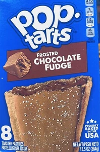 Kellogg's Pop Tarts FROSTED CHOCOLATE FUDGE Toaster Pastries 13.5 oz Box 8ct - Picture 1 of 3
