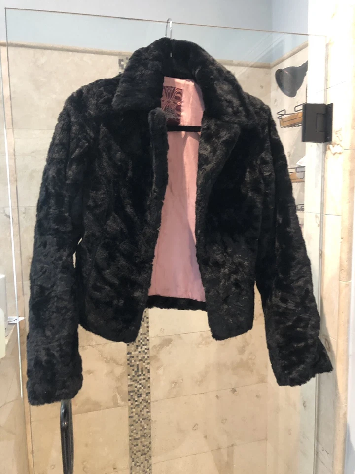 Abrigo difuso BB Dakota negro sin usar, en caja, piel vegana S pequeño otoño invierno chaqueta Foto 1 de 4