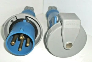 ⭐HUBBELL⭐ 460P9W&460C9W 60-Amp WELDER PLUG&CONNECTOR 250Vac 60A 3P 4W - Picture 1 of 13