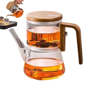 Magnetic Filtration Automatic Tea Pot Glass Separation Teapot Wooden Handle - Picture 1 of 12