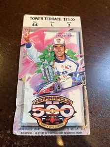 1998 Indy 500 White Top Ticket — Eddie Cheever Winner — Note Wrinkles On Front - Picture 1 of 2