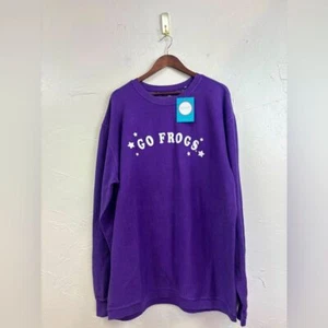 TCU FROGS Texas Christian University lila Sweatshirt mit Rundhalsausschnitt gehörnte Frösche 2X - Bild 1 von 11