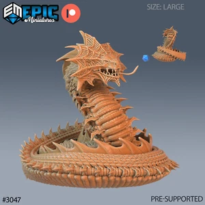 6K Resin 32mm Epic Miniatures Giant Summoned Snake (Large) for D&D - Picture 1 of 1