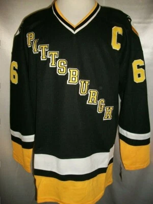 Mario Lemieux Pittsburgh Penguins Black "1992-1997 Throwback" CCM NHL Jersey - Image 1 of 2
