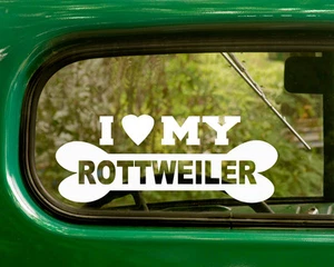 2 I LOVE MY ROTTWEILER DOG BREED DECALs Sticker Car Bumper Window Truck Laptop - Picture 1 of 1
