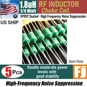 5 Stück 1,8 μH 1/4 W Induktivität Epoxid beschichtete HF-Drosselspule | US-Versand - Bild 1 von 5