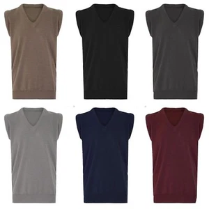 Mens V Neck Tank Top Golf Cricket Bowling Sleeveless Jumper Vest Sweater S - 5XL - Picture 1 of 10