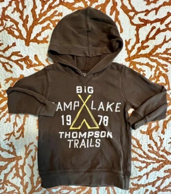 Carters Niños Sudadera con Capucha Mangas Largas Pullover Marrón Camping Talla 4T Foto 1 de 3