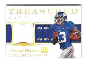 2015 NATIONAL TREASURES TREASURED RECEIVERS ODELL BECKHAM JERSEY CARD #17/49 - Picture 1 of 2
