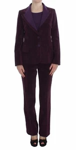 BENCIVENGA Suit Blazer Pants Shirt Set Purple Wool s. IT42 / US8 / M RRP $660 - Picture 1 of 12