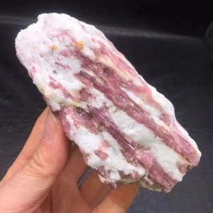 Natural Pink Tourmaline Stone Rubellite Raw Specimen Healing Mineral Deco 4.96'' - Picture 1 of 22