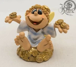 Funny Angels les Alpes Engelchen Fortuna mit Geldberg aus Gold-Dollar-Münzen S8 - Bild 1 von 6