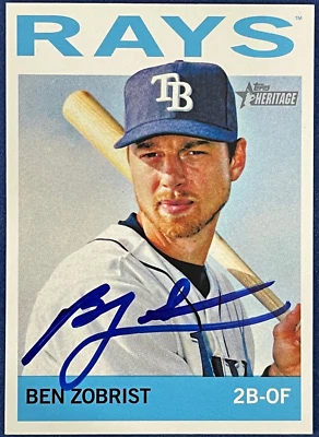 Ben Zobrist 2013 Topps Heritage Autographed Card - Image 1 of 2