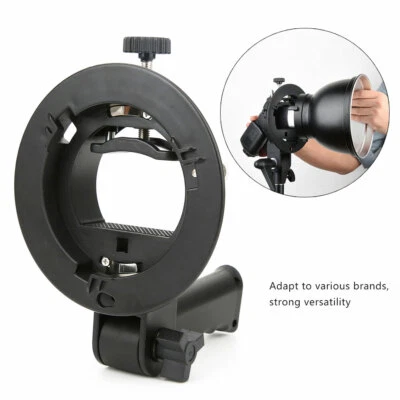 Handheld Hand Grip S Shape Black Flashlight Bracket for Bowens Mount Attachment - Image 1 of 4