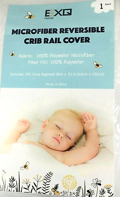 Microfiber Reversible Crib Rail Cover 100% Polyester 1 Long Piece 18 X51  • 13.70$