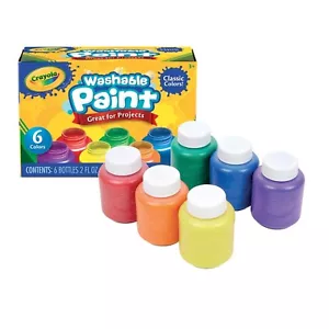 Washable Paint for Kids Toddler Baby Finger Craft Non Toxic,Pack of 6 Paints Set - Picture 1 of 24