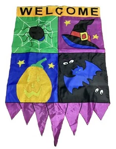 Halloween Hausflagge, Willkommen. 28”x40” Zweiseitiges Nylon Jetmax Int. - Bild 1 von 8