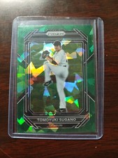 2023 Panini Prizm Green Cracked Ice. # 192. Tomoyuki Sugano. Japan 