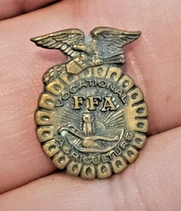 Vintage FFA Vocational Agriculture Metal Pinback non-profit career and technical - Picture 1 of 2