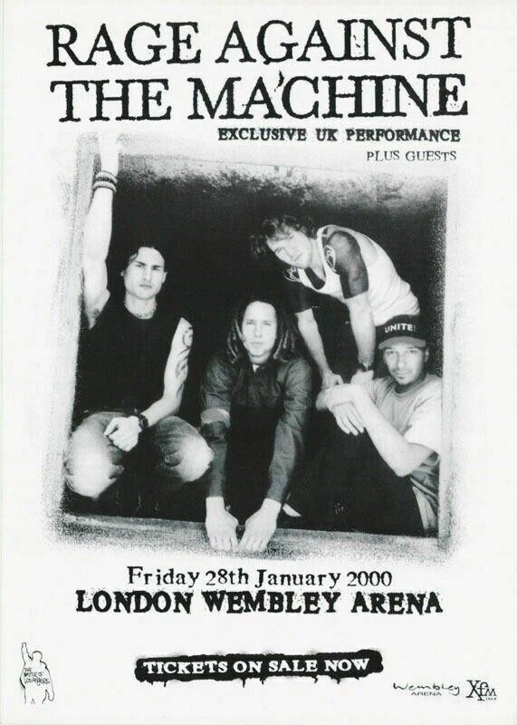 Rage Against the Machine : Wembley 2000 concert poster - Image 1 of 1