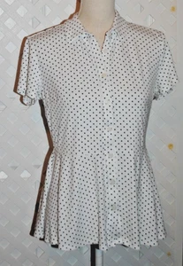 Isaac Mizrahi Live! Damen weiches Stretch Jersey Knopfleiste Schößchen Top S - Bild 1 von 6