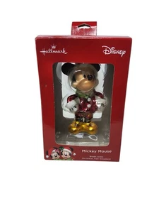 Adorno de Mickey Mouse de vidrio soplado a mano vintage Hallmark Disney - Imagen 1 de 12