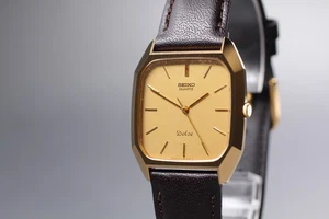 [Casi COMO NUEVO] Reloj de cuarzo para hombre Seiko Dolce 5931-5300 esfera dorada de 30 mm de JAPÓN - Imagen 1 de 10