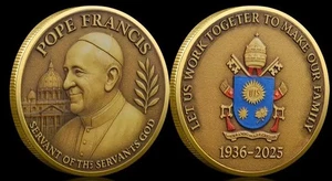 USA MEDAL 2025 BU POPE FRANCIS 1936-2025 MEMORIAL MEDAL DOUBLE SIDED VATICAN CIT - Picture 1 of 1