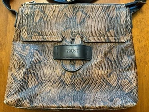 Prune Argentina Brown Bovine Pebbled Leather Purse Messenger Shoulder Bag - Picture 1 of 15