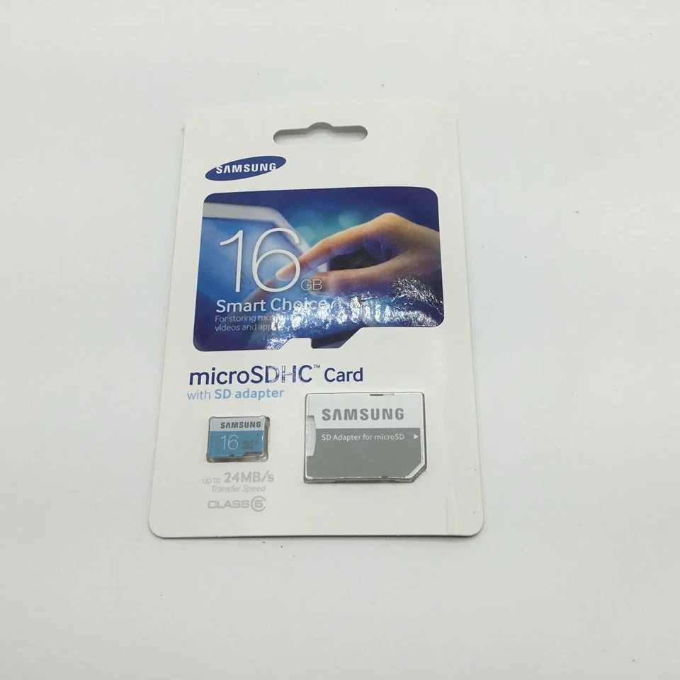 Samsung 16GB Class 6 Micro SDHC up to 24MB/s with Adapter (MB-MS16DA/AM) - Image 1 of 2