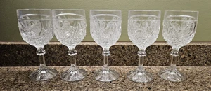 Set of 5 Hofbauer Water Goblets the Byrdes Collection Large Crystal 7 1/8” - Picture 1 of 13