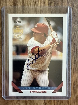 2002 Topps Archives - Autographs Lenny Dykstra #TAA-LD (AU) - Image 1 of 2