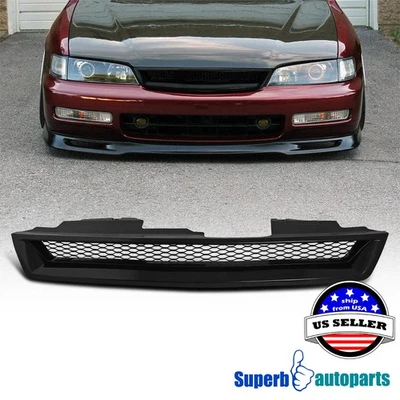 Fits 1994-1997 Honda Accord T-R Type Hood Grill Mesh Grille Insert Black R - Image 1 of 4