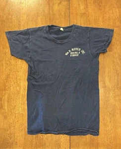 Vintage 70s Moving Company T Shirt Fits Size XSmall Navy Blue WM B MEYER INC - Picture 1 of 7