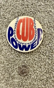 VINTAGE MLB CHICAGO CUBS "CUB POWER" BUTTON 3 1/2" DIAMETER - Picture 1 of 2