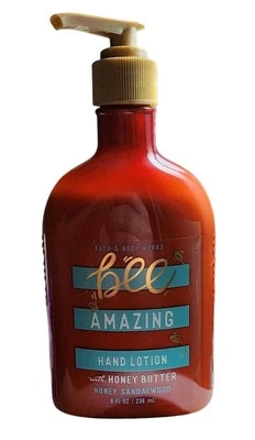 Bath & Body Works BEE AMAZING Hand Lotion with Honey Butter Sandalwood 8 oz New! - Image 1 of 2