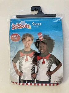 Dr Seuss Cat In The Hat T-Shirt Costume BlackWhite Red Felt Bow CHILD XS/S - Picture 1 of 11